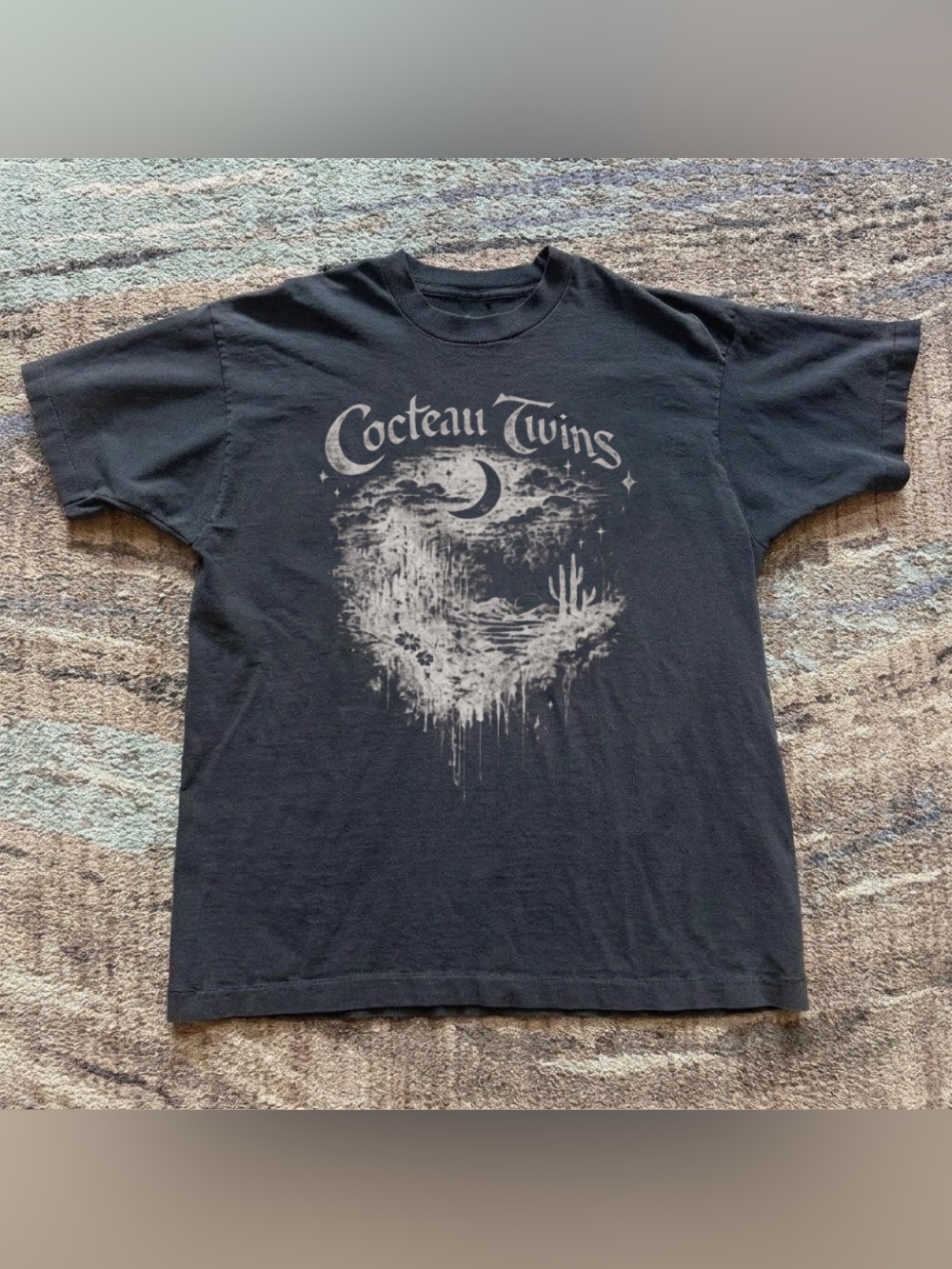 Cocteau Twins Crescent Moon Night Band Black Dream Pop Graphic T-Shirt